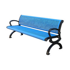 Black outside garden metal bench seat