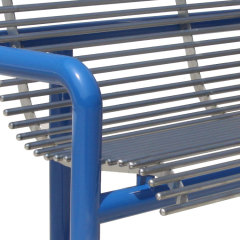 2 person outdoor tubular steel bench