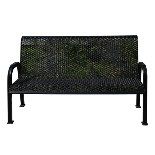 Powder coated metal outdoor garden bench