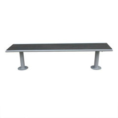 Long outdoor wpc wood bench without back