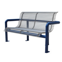 2 person outdoor tubular steel bench