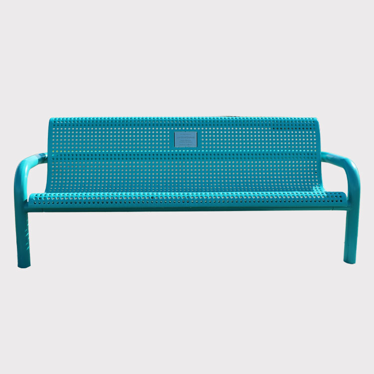 Outdoor extra long steel garden bench