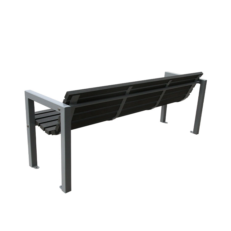 Outdoor grey composite wood park bench