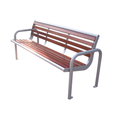 Outdoor public personalized wooden bench