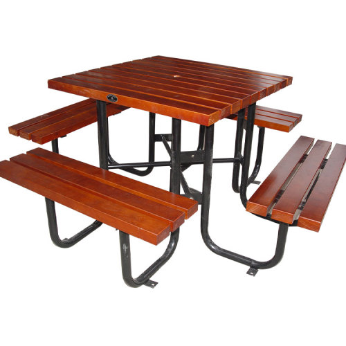 Square outdoor recycled wood plastic picnic table