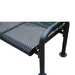 Black outdoor decorative metal backless bench