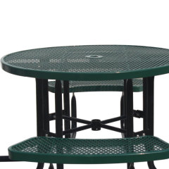 Round expanded metal commercial picnic table