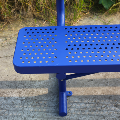 Park perforated metal sitting bench for outside