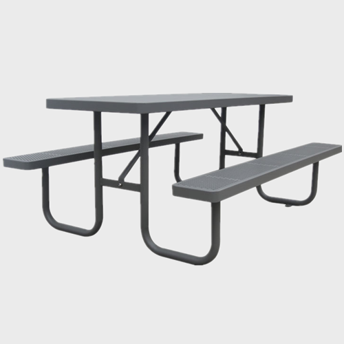 outdoor park long steel picnic table bench