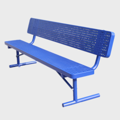 Park perforated metal sitting bench for outside