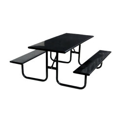 Commercial steel picnic dining table with bench