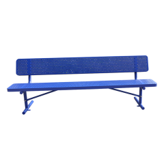 Park perforated metal sitting bench for outside