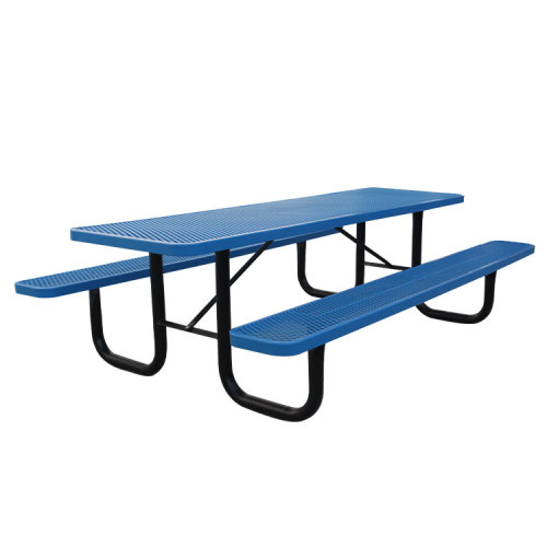 Outdoor commercial metal picnic table and bench