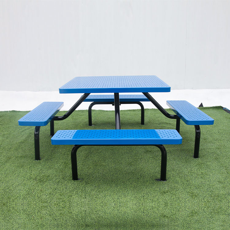 Outdoor patio metal dining picnic table bench