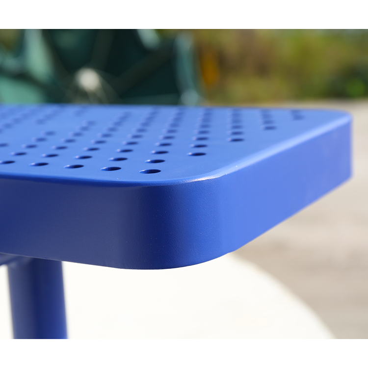 Park perforated metal sitting bench for outside