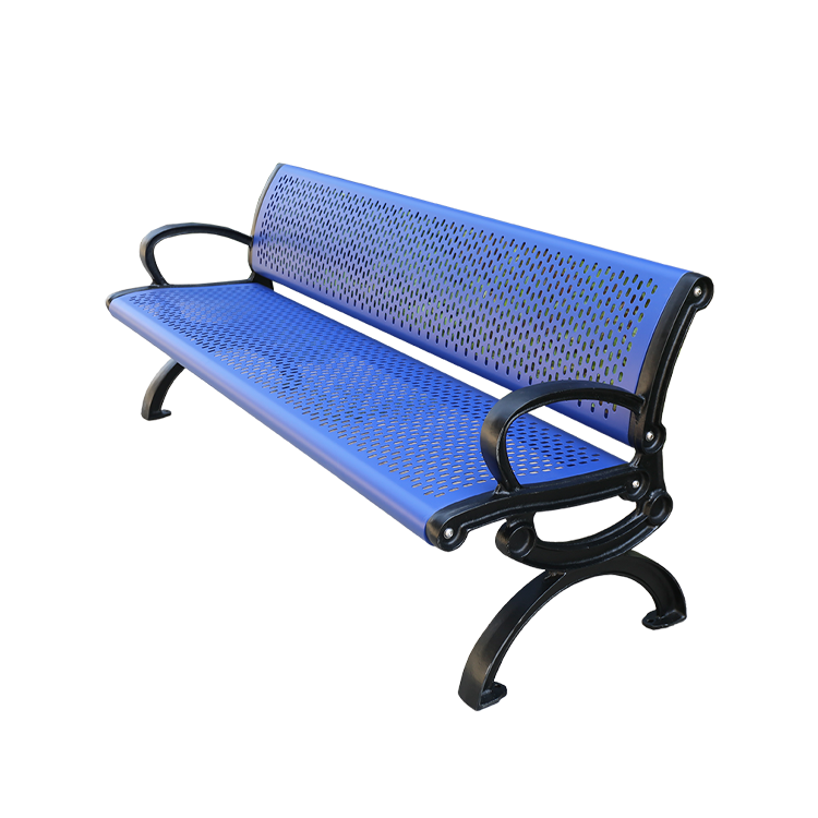 Rust proof perforated steel outdoor garden bench