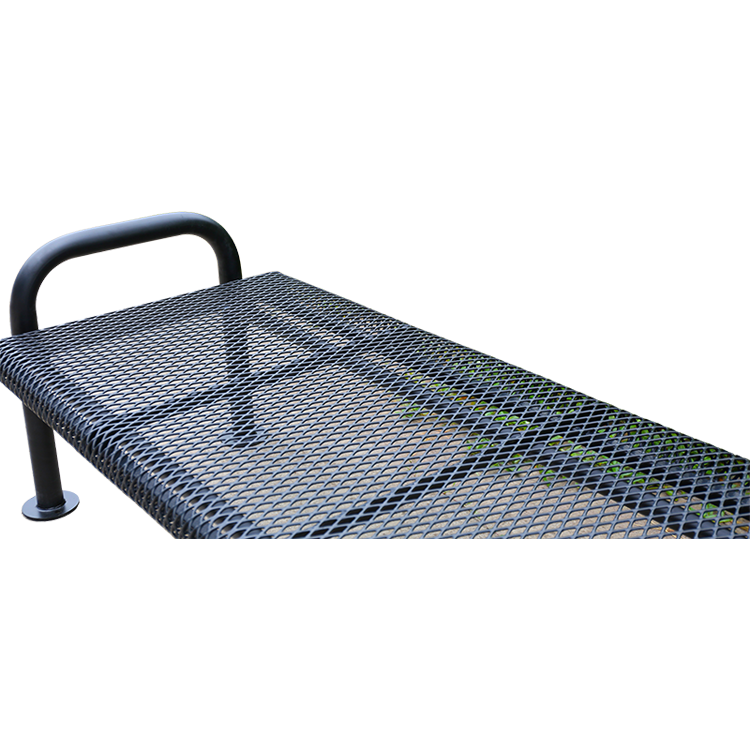 Black outdoor decorative metal backless bench