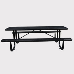 Outdoor 6 ft 8 ft long picnic table with benches