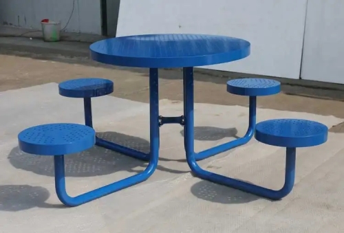 Commercial round picnic coffee table with 4 seats