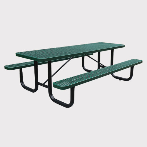 Outdoor 6 ft 8 ft long picnic table with benches