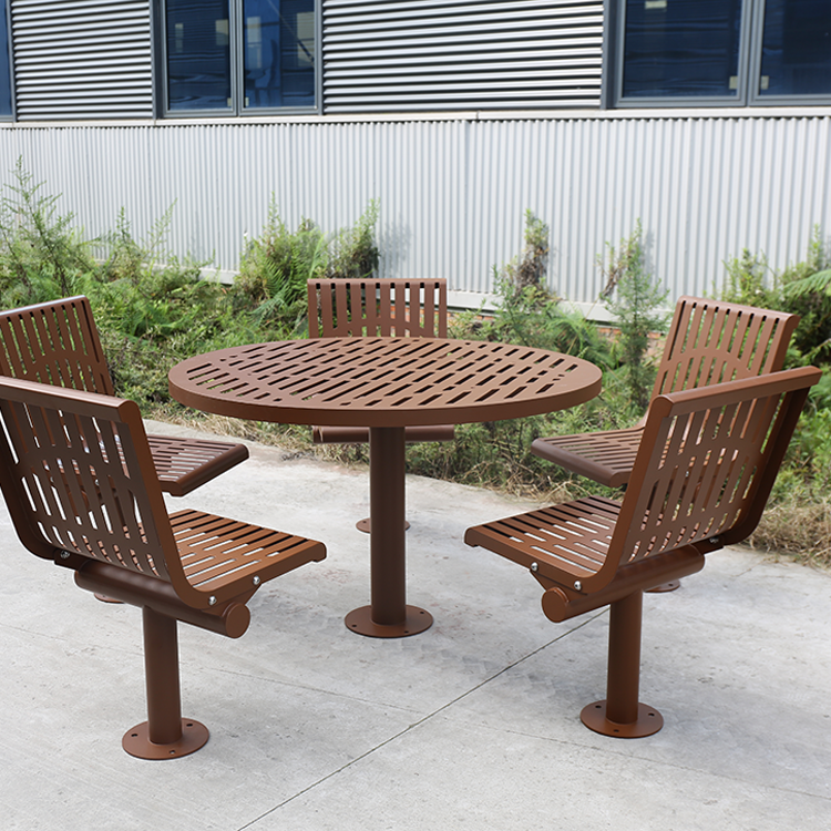 Restaurant Outdoor circle picnic table with 5 chairs