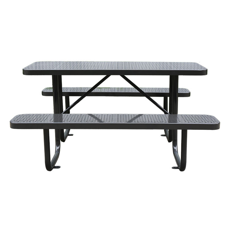 6ft 8ft perforated steel picnic table bench