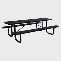 Outdoor 6 ft 8 ft long picnic table with benches