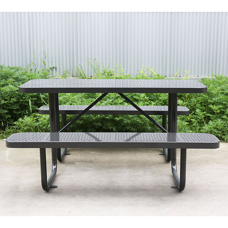 6ft 8ft perforated steel picnic table bench