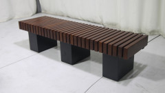 outdoor no back wooden bench seat