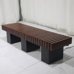 outdoor no back wooden bench seat