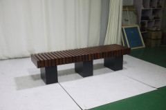 outdoor no back wooden bench seat