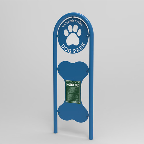 Dog park welcome sign