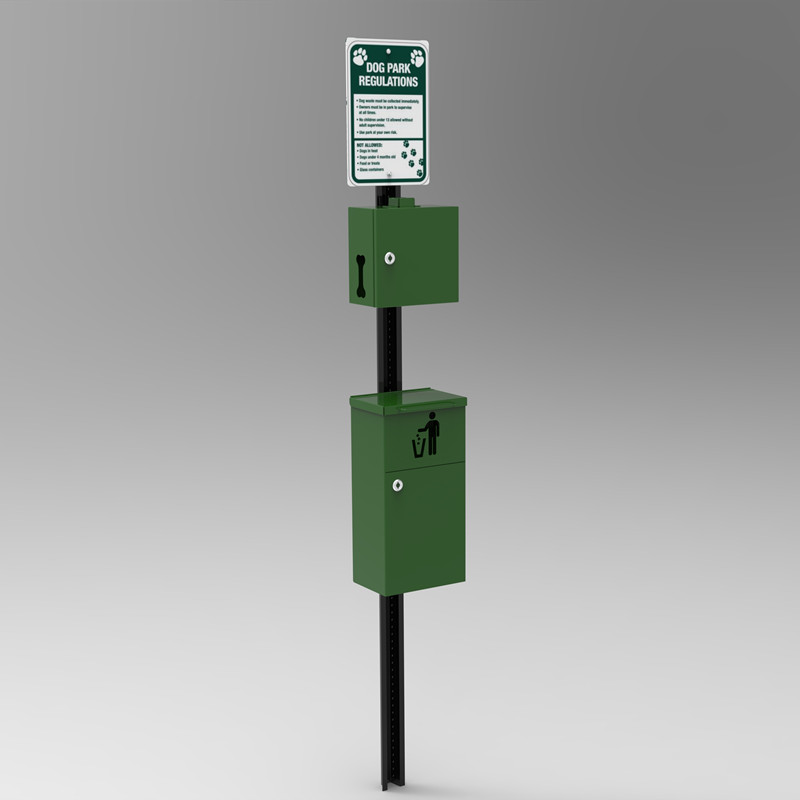 Dog poop steel pet waste station