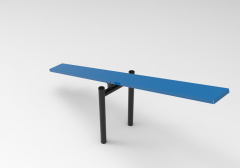 Embedded dog teeter totter agility seesaw without step