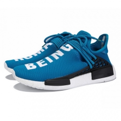 Authentic Pharrell x Adidas Hu NMD Blue Black White Women