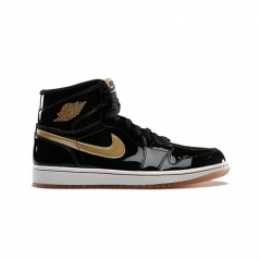 Authentic Air Jordan 1 Retro Black Metallic Gold