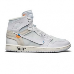 Authentic OFF-WHITE x Air Jordan 1 White Men