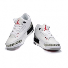 Air Jordan Retro 3 White Grey Red