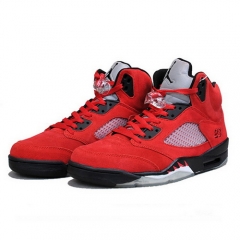 Authentic Air Jordan 5 Raging Bull Red Suede