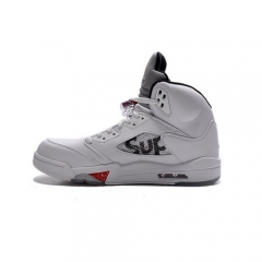 Authentic Supreme x Air Jordan 5 White