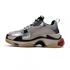 (Women) Authentic Balenciaga Triple S Grey Silver Black Red