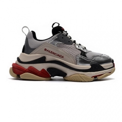 (Women) Authentic Balenciaga Triple S Grey Silver Black Red