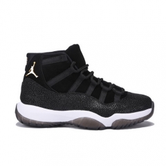 (Women) Authentic Air Jordan 11 PRM Heiress Black Gold