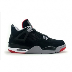 (Women) Air Jordan 4 Retro Bred Black Fire Red