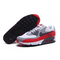 Authentic Nike Air Max 90 White Gray Black Red