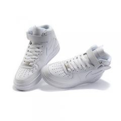 All White Nike Air Force One High Shoes