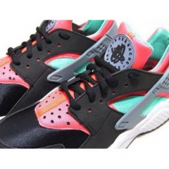 (Women) Nike Air Huarache Black Green Pink