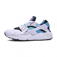 (Women) Nike Air Huarache White Black Blue