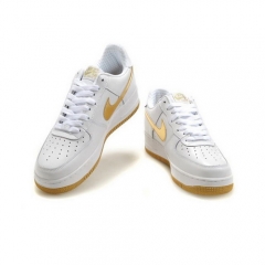 (Women) Nike Air Force 1 Low White Metallic Gold