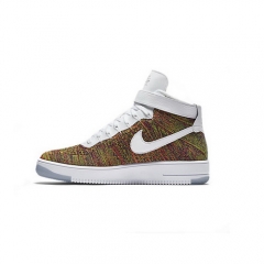 (Women) Nike Air Force 1 Flyknit High White Gold